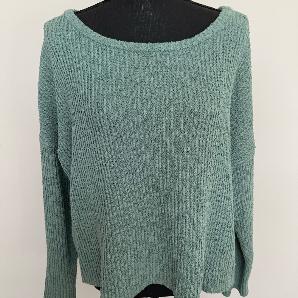 By Together Cropped Sweater Sz S Army Green
